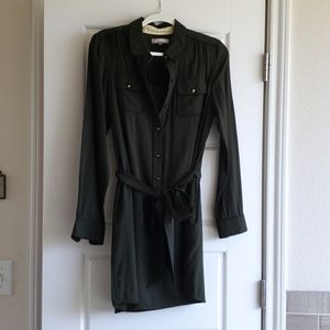 Banana Republic Army Green Dress with Navy Piping
